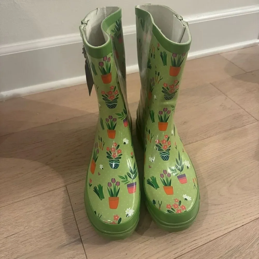 Western Chief Women's Mid-Height Waterproof Rain Boots, Garden Days size 10
